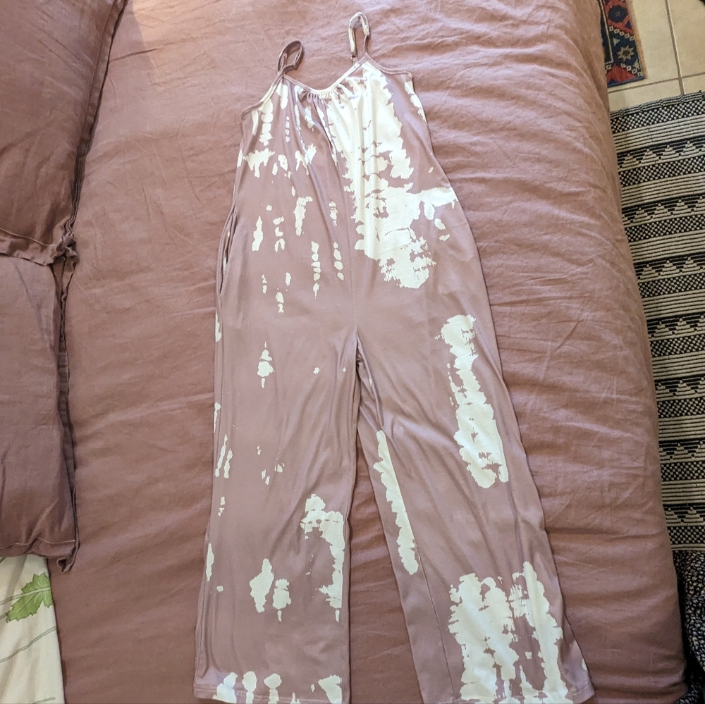 Romantichut mauve strappy romper with side seam pockets pocket